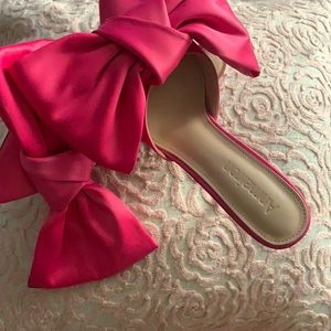 Pink big bow heels